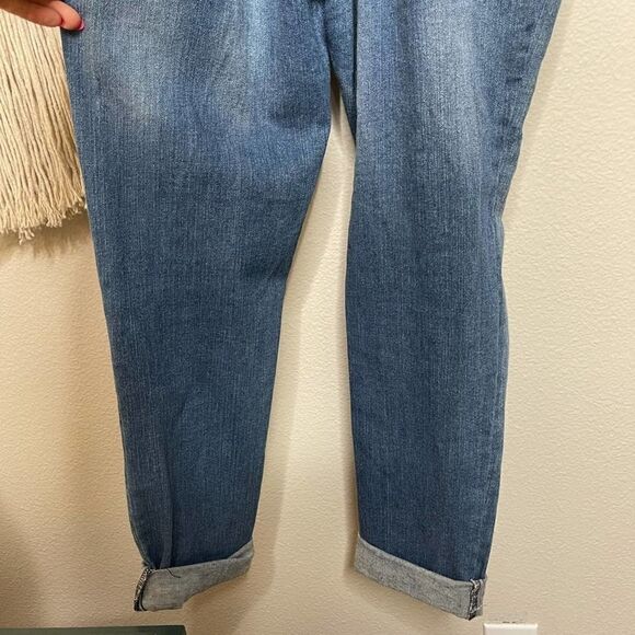 Tinseltown Dark Wash Denim Distressed Overalls Large - Picture 8 of 10